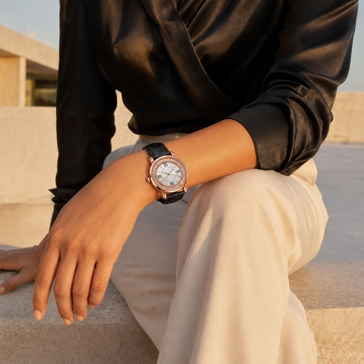 Crystal Accented Roman Numeral Watch