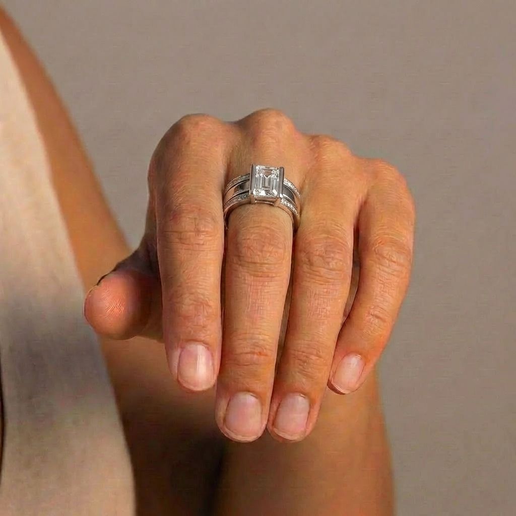 Crystal Square Bezel Ring