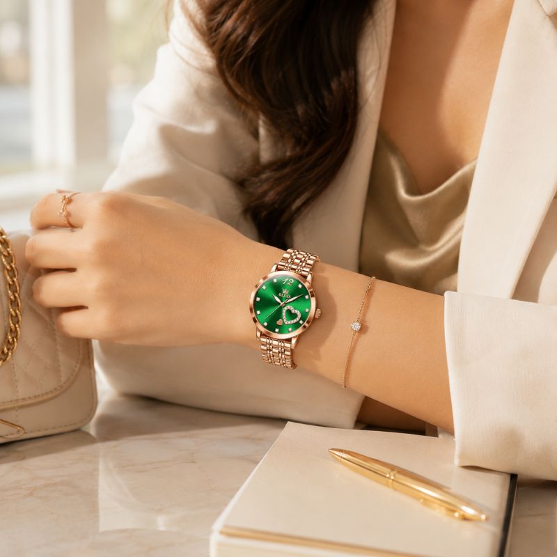 Crystal Heart Bracelet Watch