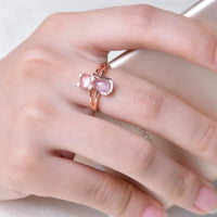 Rose Gold Cat Crystal Ring