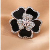 Vintage Flower Zircon Gold Ring