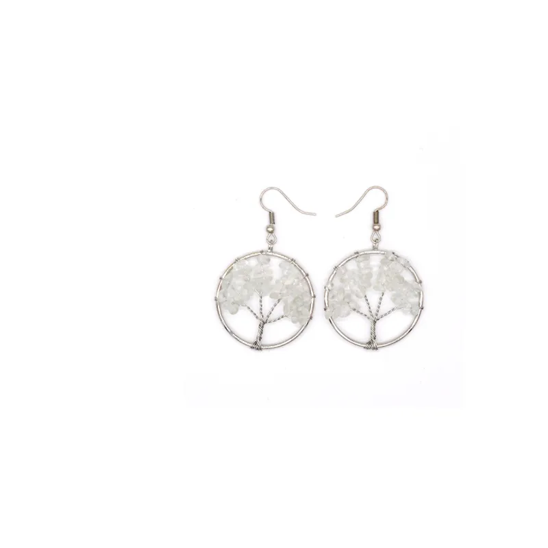 Natural Crystal Wishing Tree Earrings