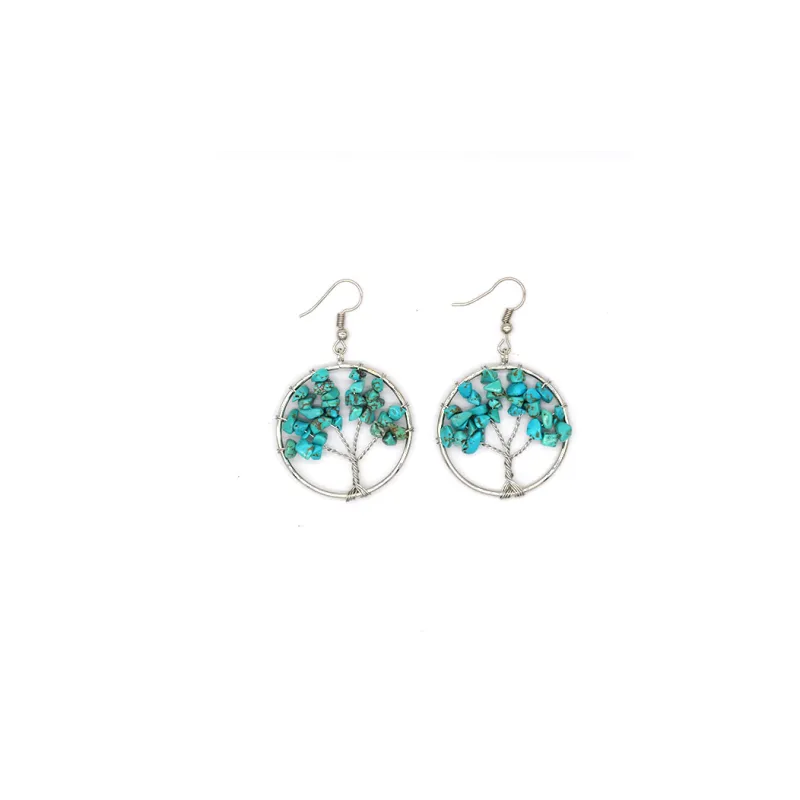 Natural Crystal Wishing Tree Earrings