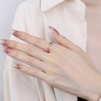 Adjustable Heart Ring with Zirconia Cross