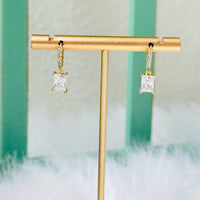 Tiny Huggie Hoop With Baguette Dangle-Lydieannejewelry