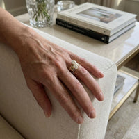 Vintage Double Zirconia Drop Ring