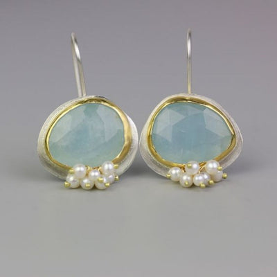 Vintage Light Blue Stone Earrings