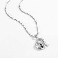 Cat Dog Paw Print Heart Necklace