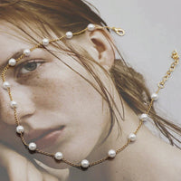 Small Pearl Necklace in Gold-Lydieannejewelry