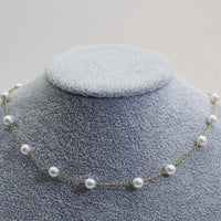 Small Pearl Necklace in Gold-Lydieannejewelry