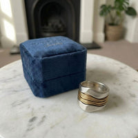 Silver Golden Threads Ring