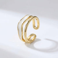 Enamel Accent Gold Open Ring