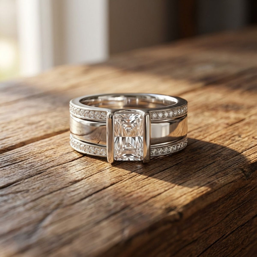 Vintage Inlaid Glass Ring