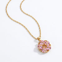 Gold Diamond Studded Titanium Steel Necklace