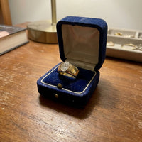 Vintage Inlaid Round Glass Gold Ring