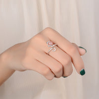 Pink Kitten Ring in 925 Sterling Silver and Agate