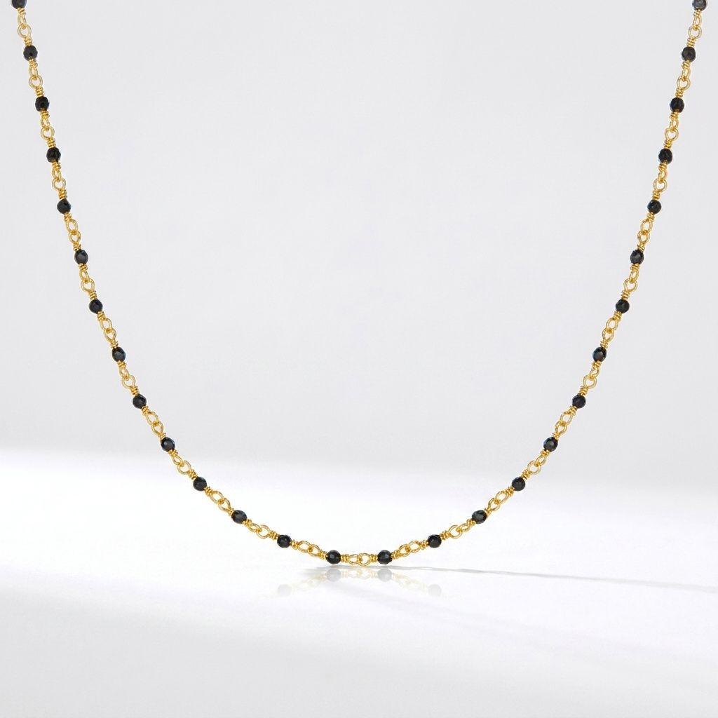 Hand Woven Silver & Black Onyx Necklace