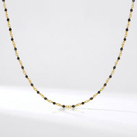 Hand Woven Silver & Black Onyx Necklace