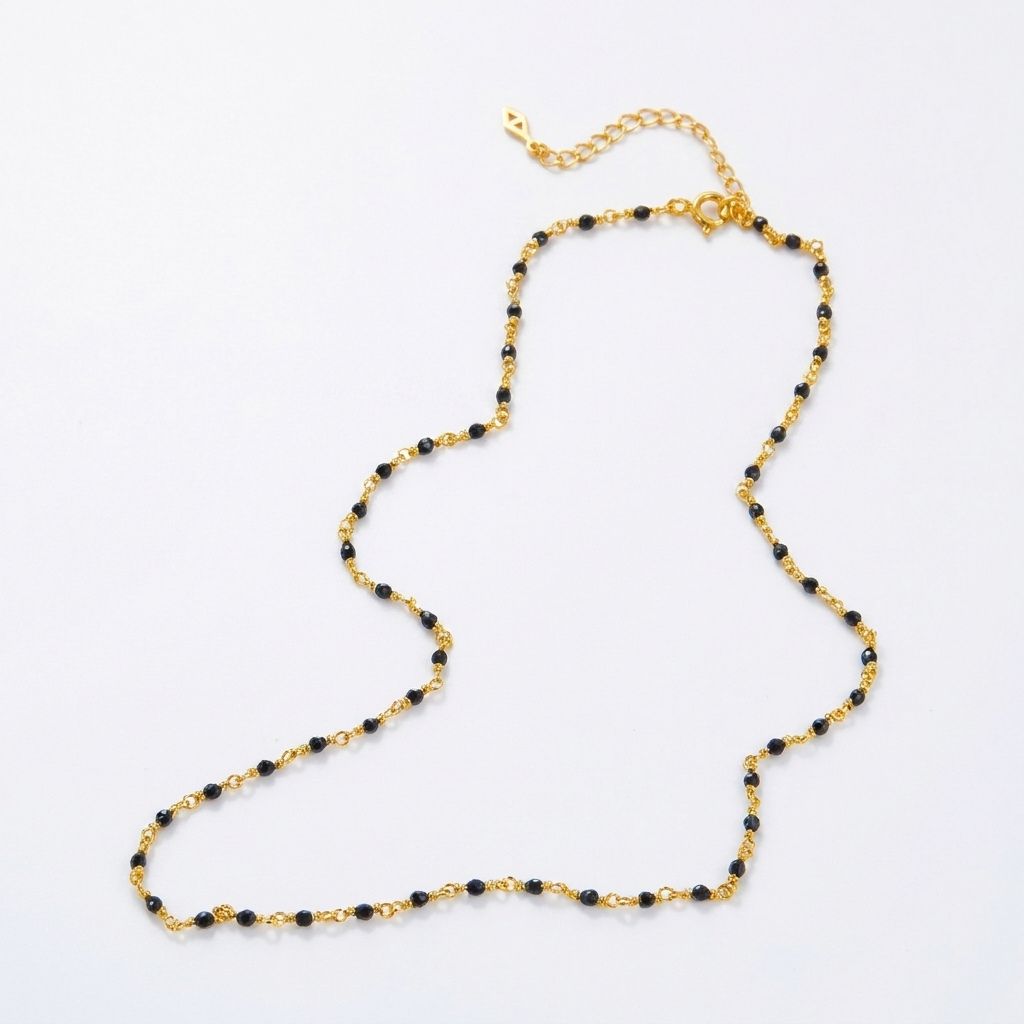 Hand Woven Silver & Black Onyx Necklace