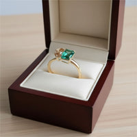 Vintage Double‑Main Stone Zircon Square Ring