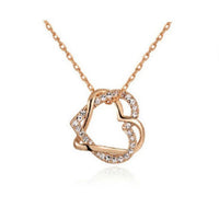 Diamond Heart Necklace and Earrings