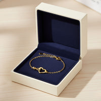 Retro Gold & Silver Heart Bracelet
