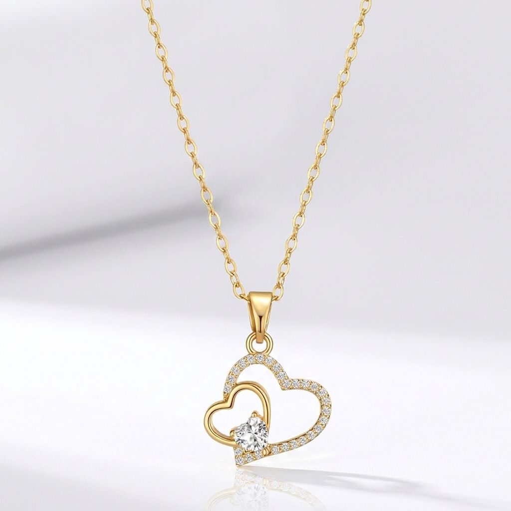 Heart Zircon Pendant Necklace