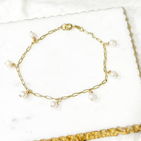 Gina Mini Pearl Charm Bracelet-Lydieannejewelry