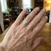 Vintage Layered Gold & Silver Zirconia Ring