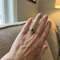 Vintage Green Zirconia Rose Gold Ring Set