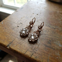 Vintage Dangling Bronze Zirconia Earrings