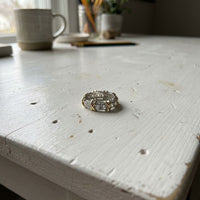 Vintage Elegant Zirconia Gold & Silver Ring