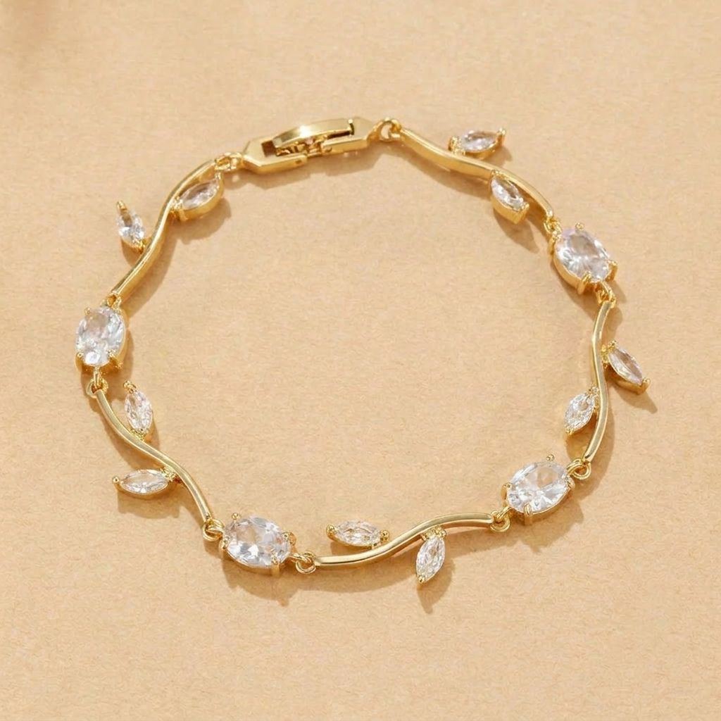 Leaf Zircon Bracelet