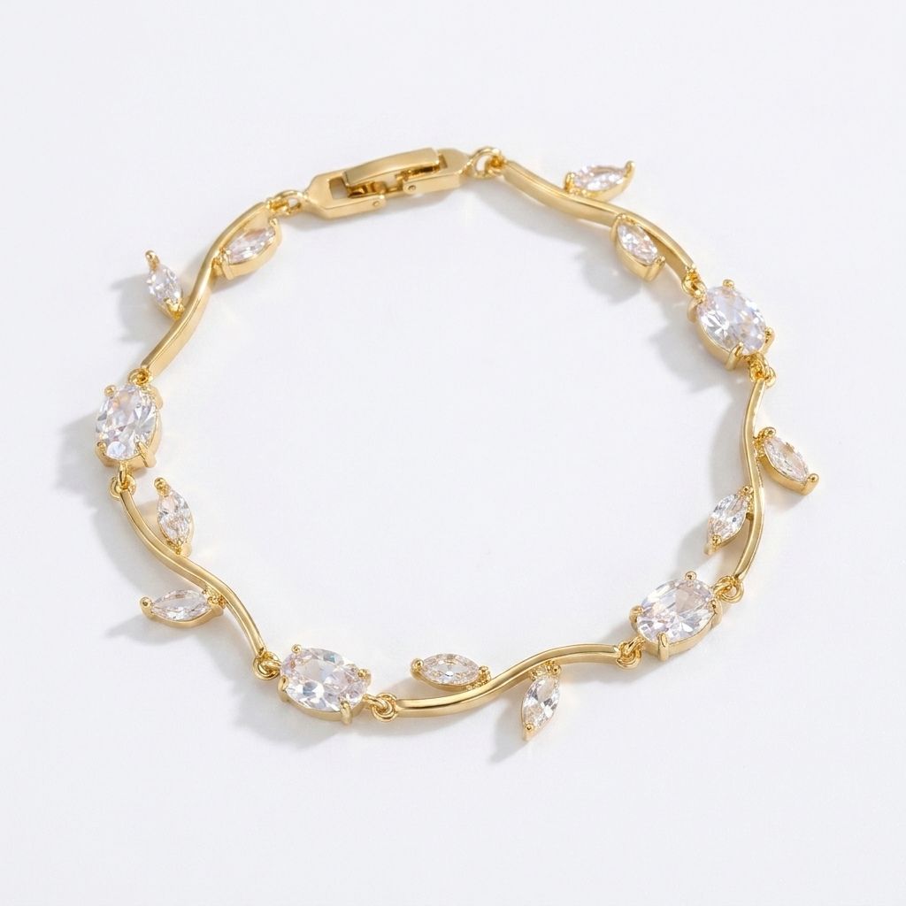 Leaf Zircon Bracelet