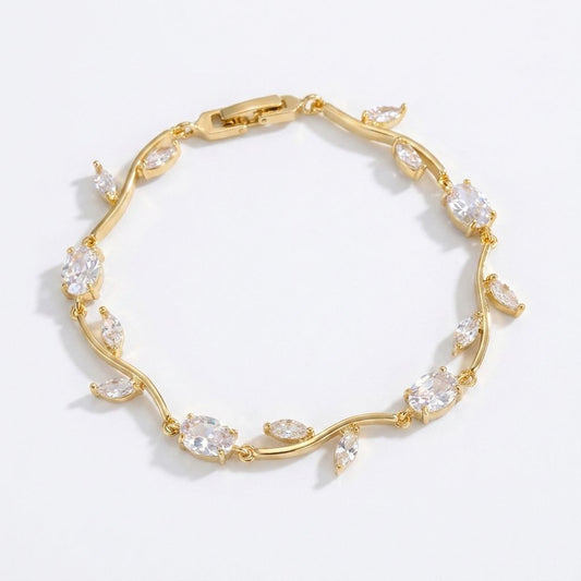 Leaf Zircon Bracelet