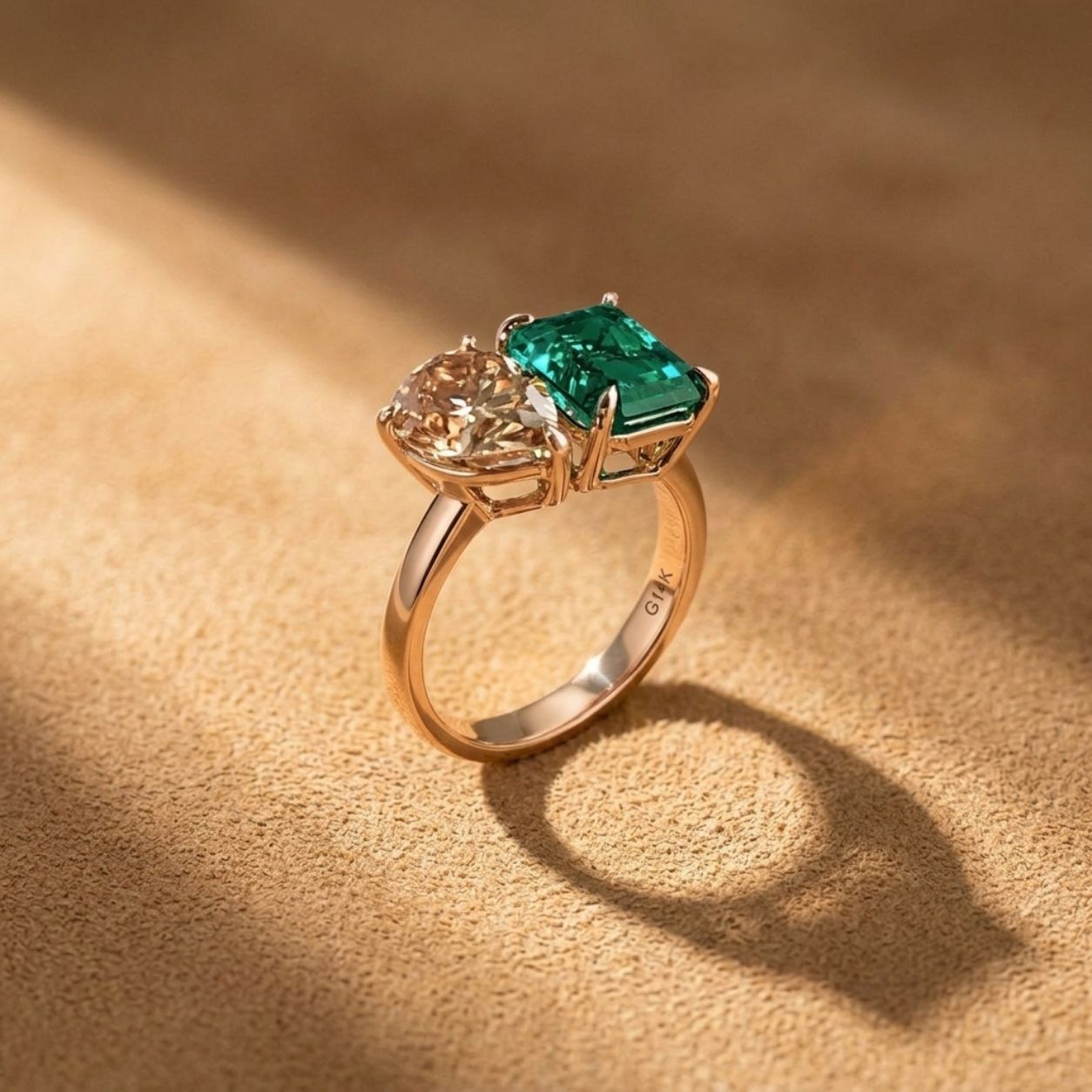 Luxury Double Stone Zircon Ring