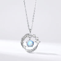 Moonstone Feather Necklace