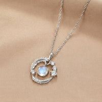 Moonstone Feather Necklace