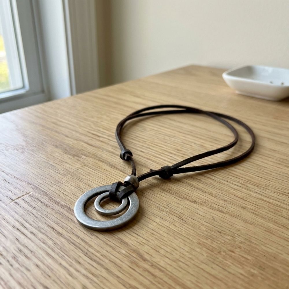 Vintage Silver Circles Necklace