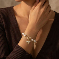 Pearl Bee Bracelet with Zircon