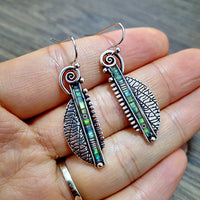 Green Crystal Silver Earrings