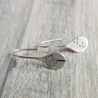 925 Sterling Silver Dandelion Leaf Earrings