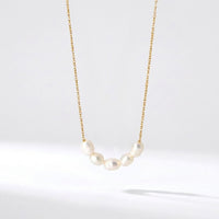 Plated Freshwater Pearl Clavicle Necklace