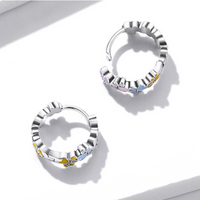 Colourful Paws Hoops Sterling Silver