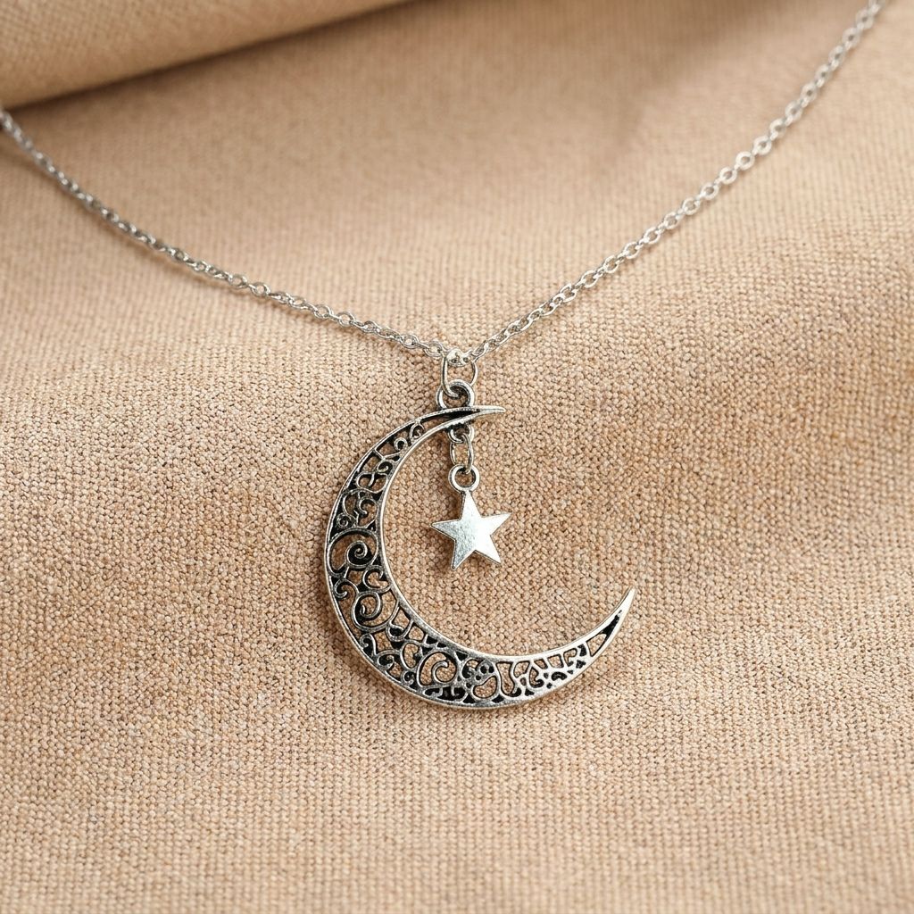 Retro Star & Moon Layered Necklace