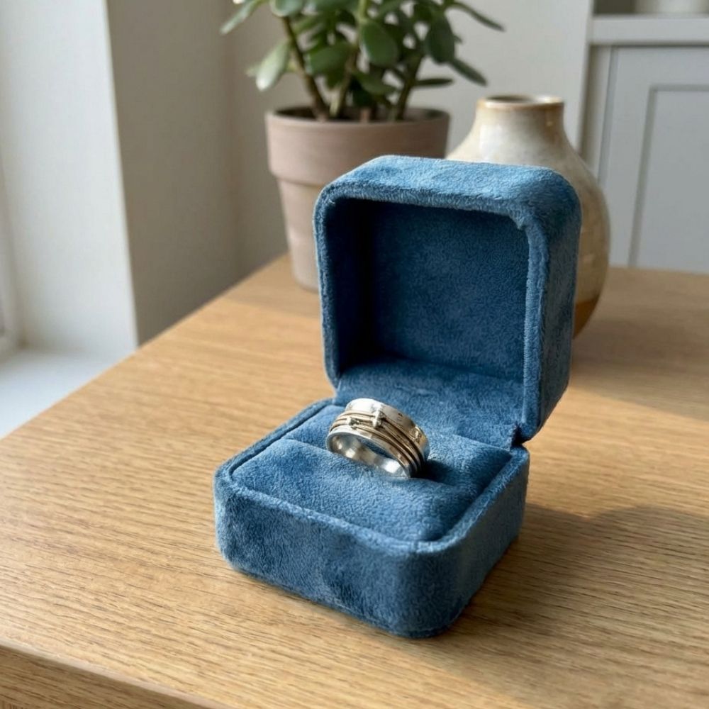 Vintage Gold Layered Silver Ring