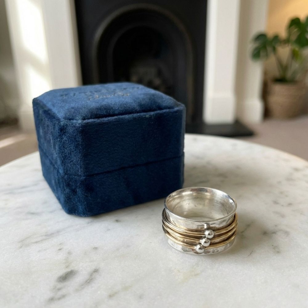 Vintage Gold Layered Silver Ring