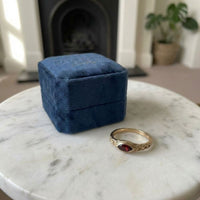 Vintage Inlaid Red Stone Golden Ring