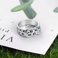Cute and Stylish Dog-Inspired Silver Collar Ring