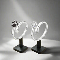 Silver Adjustable Hand & Paw Ring